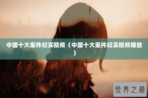 中国十大案件纪实视频（中国十大案件纪实视频播放）