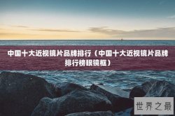 中国十大近视镜片品牌排行（中国十大近视镜片品牌排行榜眼镜框）