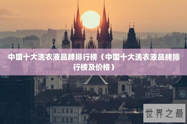 中国十大洗衣液品牌排行榜（中国十大洗衣液品牌排行榜及价格）