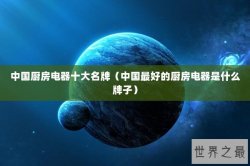 中国厨房电器十大名牌（中国最好的厨房电器是什么牌子）