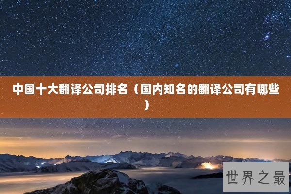 中国十大翻译公司排名（国内知名的翻译公司有哪些）
