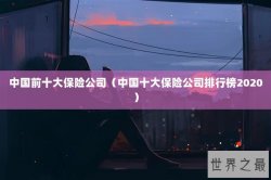 中国前十大保险公司（中国十大保险公司排行榜2020）