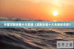 中国定制衣柜十大名牌（定制衣柜十大名牌排名榜）
