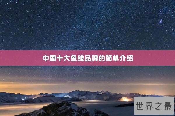 中国十大鱼线品牌的简单介绍