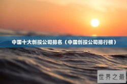 中国十大创投公司排名（中国创投公司排行榜）