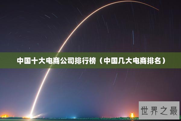 中国十大电商公司排行榜（中国几大电商排名）