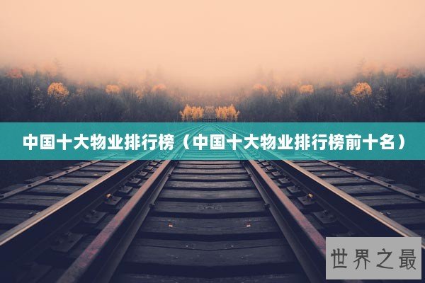中国十大物业排行榜（中国十大物业排行榜前十名）