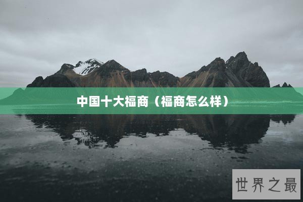 中国十大福商（福商怎么样）