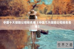 中国十大保险公司排名表（中国几大保险公司排名名单）