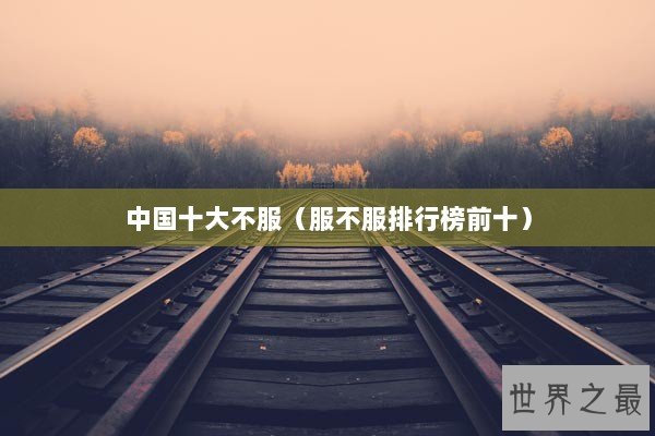 中国十大不服（服不服排行榜前十）