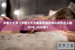 中国十大为（中国十大为国家富强而奋斗的杰出人物2018_2020年）