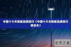 中国十大木地板品牌排行（中国十大木地板品牌排行榜实木）