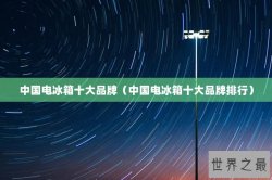 中国电冰箱十大品牌（中国电冰箱十大品牌排行）