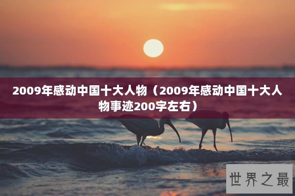 2009年感动中国十大人物（2009年感动中国十大人物事迹200字左右）