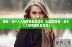 感动中国十大人物事迹及颁奖词（杜富国感动中国十大人物事迹及颁奖词）