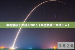 中国紧缺十大技工2016（中国紧缺十大技工人）