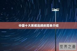 中国十大男裤品牌的简单介绍
