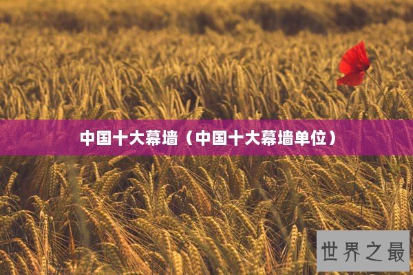 中国十大幕墙（中国十大幕墙单位）