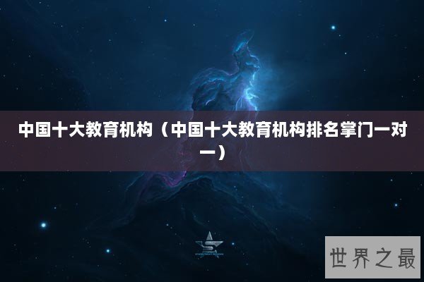 中国十大教育机构（中国十大教育机构排名掌门一对一）