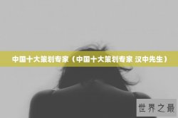 中国十大策划专家（中国十大策划专家 汉中先生）