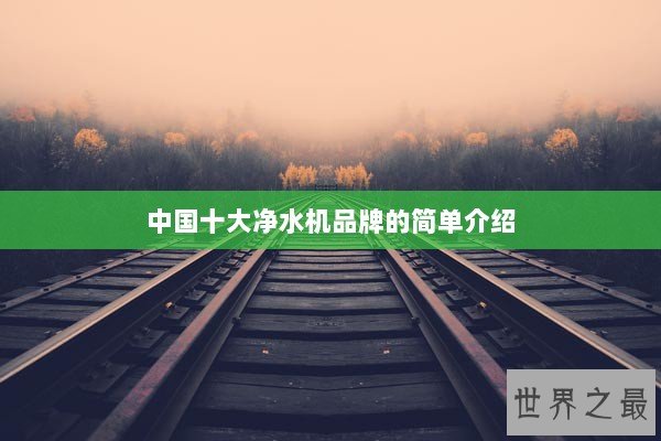 中国十大净水机品牌的简单介绍