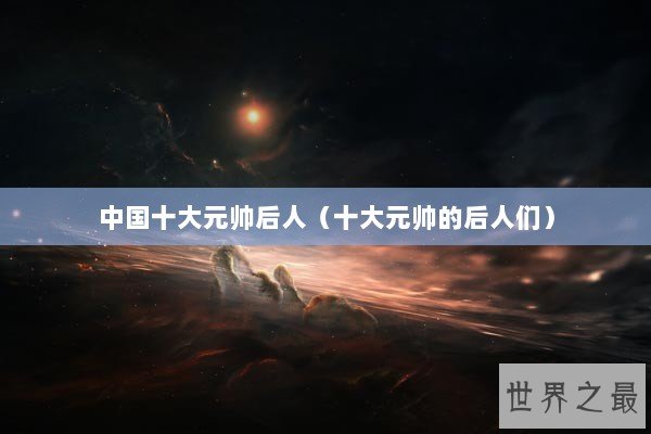 中国十大元帅后人（十大元帅的后人们）