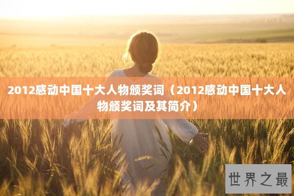 2012感动中国十大人物颁奖词（2012感动中国十大人物颁奖词及其简介）