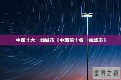 中国十大一线城市（中国前十名一线城市）