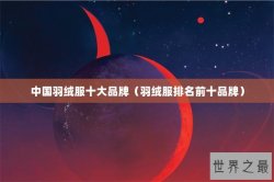 中国羽绒服十大品牌（羽绒服排名前十品牌）