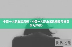中国十大职业装品牌（中国十大职业装品牌称号能否作为评标）