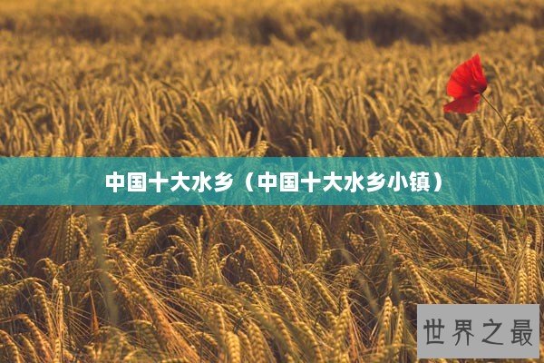 中国十大水乡（中国十大水乡小镇）