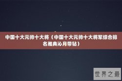 中国十大元帅十大将（中国十大元帅十大将军综合排名雅典沁月带钻）
