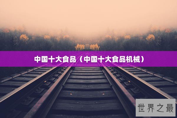 中国十大食品（中国十大食品机械）