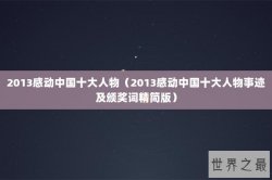 2013感动中国十大人物（2013感动中国十大人物事迹及颁奖词精简版）