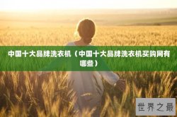 中国十大品牌洗衣机（中国十大品牌洗衣机买购网有哪些）