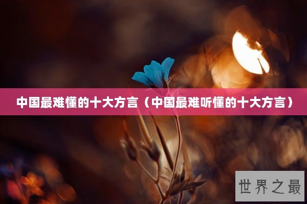 中国最难懂的十大方言(中国最难听懂的十大方言) 中国最难懂的十大方言(中国最难听懂的十大方言)