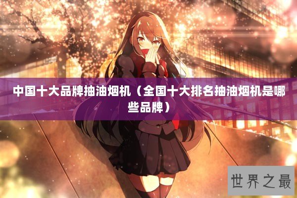 中国十大品牌抽油烟机（全国十大排名抽油烟机是哪些品牌）