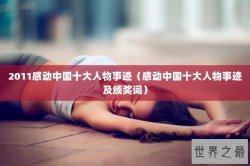 2011感动中国十大人物事迹（感动中国十大人物事迹及颁奖词）