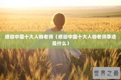 感动中国十大人物老师（感动中国十大人物老师事迹是什么）