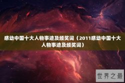 感动中国十大人物事迹及颁奖词（2011感动中国十大人物事迹及颁奖词）