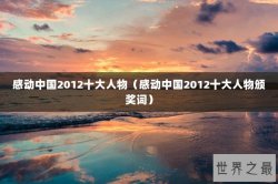 感动中国2012十大人物（感动中国2012十大人物颁奖词）