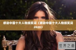 感动中国十大人物颁奖词（感动中国十大人物颁奖词2020）