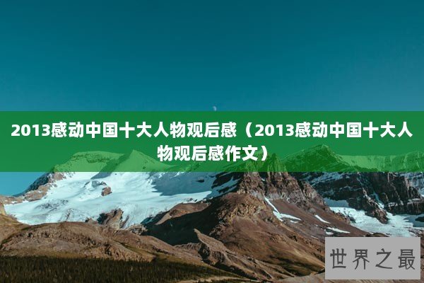 2013感动中国十大人物观后感（2013感动中国十大人物观后感作文）