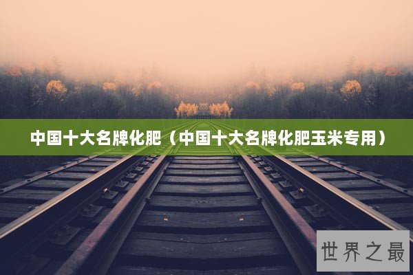 中国十大名牌化肥（中国十大名牌化肥玉米专用）