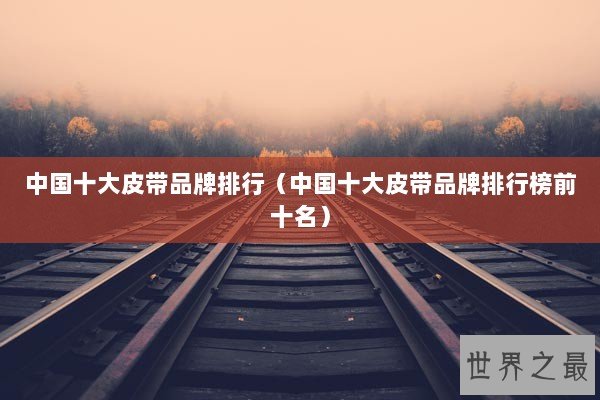 中国十大皮带品牌排行（中国十大皮带品牌排行榜前十名）