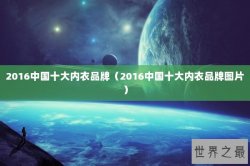 2016中国十大内衣品牌（2016中国十大内衣品牌图片）
