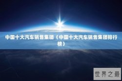 中国十大汽车销售集团（中国十大汽车销售集团排行榜）