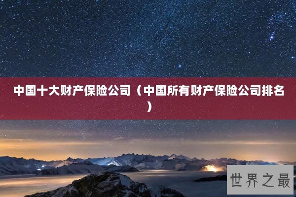 中国十大财产保险公司（中国所有财产保险公司排名）