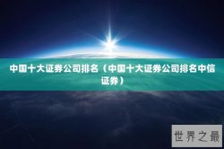 中国十大证券公司排名（中国十大证券公司排名中信证券）