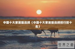 中国十大家居服品牌（中国十大家居服品牌排行前十名）